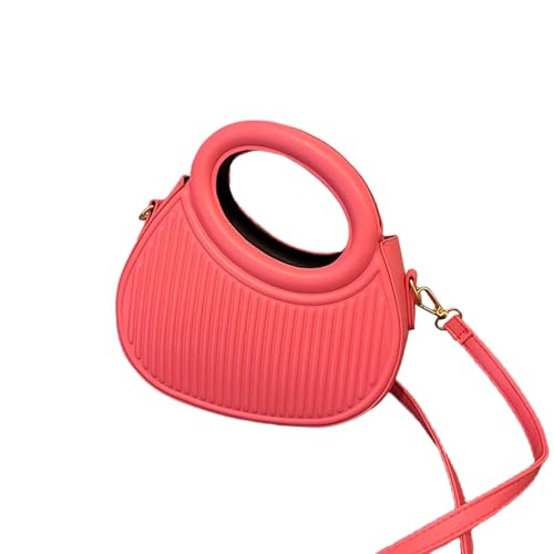 BABYVIVA Umhängetasche für Damen, PU-Leder, Halbmondtasche, einfarbig, Crossbody-Tasche, großes Fassungsvermögen, lässige Kuriertasche für Mädchen, hot pink, Reference picture information von BABYVIVA