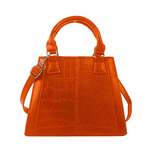 BABYVIVA Umhängetasche für Damen, PU-Leder, modische Umhängetasche, Mädchen, einfache Kuriertasche, lässige Handtasche, einfarbige Tasche, Orange, As shown in the picture (error 1-3cm) von BABYVIVA