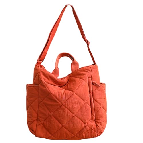 BABYVIVA Umhängetasche für Damen, einfarbig, gesteppt, modisch, Kuriertasche, Winter, vielseitige Puffertaschen für Mädchen und Frauen, Orange, As shown in the picture (error 1-3cm) von BABYVIVA