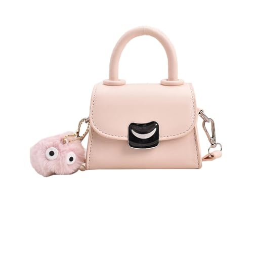 BABYVIVA Umhängetasche für Damen, kleine quadratische Tasche, modische Handtasche für Mädchen, Damen, Schultertasche mit Plüschball, vielseitige Tasche, 1, As shown in the picture (1-3cm error) von BABYVIVA