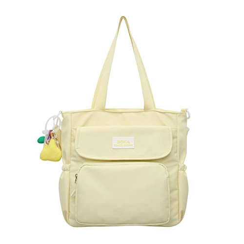 BABYVIVA Umhängetasche für Damen, modische Umhängetasche, große Kapazität, Umhängetasche, Kuriertasche, einfache lässige Handtasche, Studentenbuchtasche, hellgelb, As shown in the picture von BABYVIVA