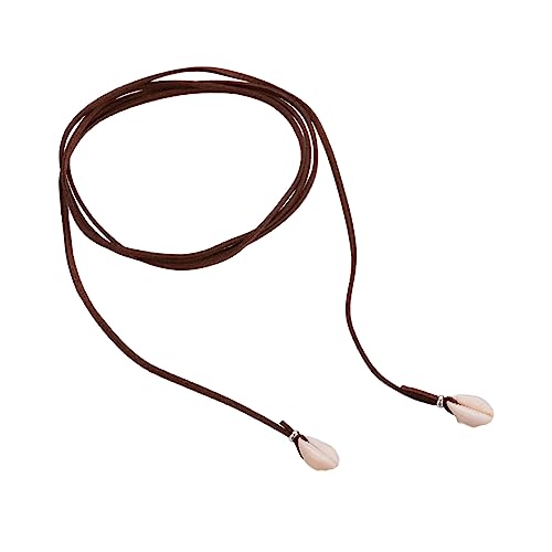 BABYVIVA Y2K Halskette mit Muschelanhänger, verstellbare Kordelkette, weiße Doppelschalen-Choker-Kette, Schmuck, Geschenk für Frauen, Mädchen, Teenager, 152 cm, Veloursleder von BABYVIVA