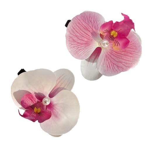 Haarspangen mit französischem Blumenmuster, Orchideen, stilvolle Haarspangen für Mädchen, süße Haarspangen, Schmuck, 2 Stück von BABYVIVA