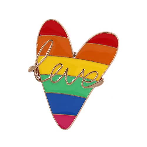 staol Brosche für Damen, Regenbogen-Brosche für kreative Herz-Fingernadel, Legierung, Emaille, Anstecknadel, Schmucknadeln für Schals, Kleider, Anzüge, Taschen, Rücken, See picture, Metall von BABYVIVA