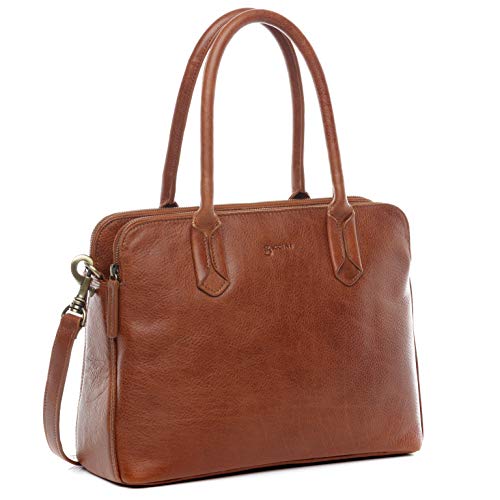 BACCINI Business-Tasche ROSARIA aus Vintage Leder I Laptoptasche für Damen 13 Zoll Laptop Laptop-Fach I Aktentasche braun handgefertigt von BACCINI