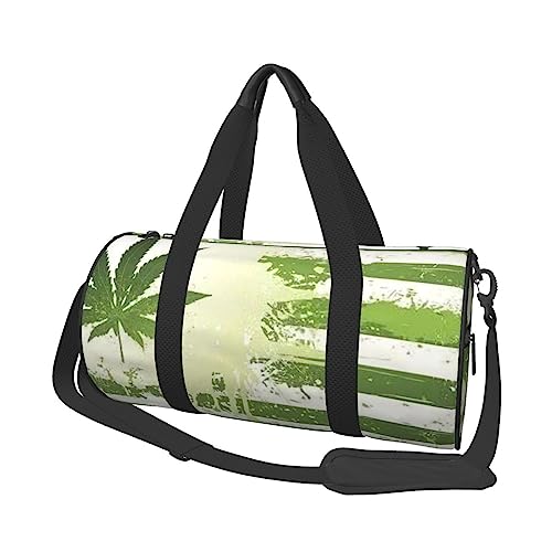 Reisetasche, Motiv: Gras-Topf, Blätter, rund, großes Fassungsvermögen, multifunktionale Aufbewahrungstasche, Schwarz , Einheitsgröße von BACKZY