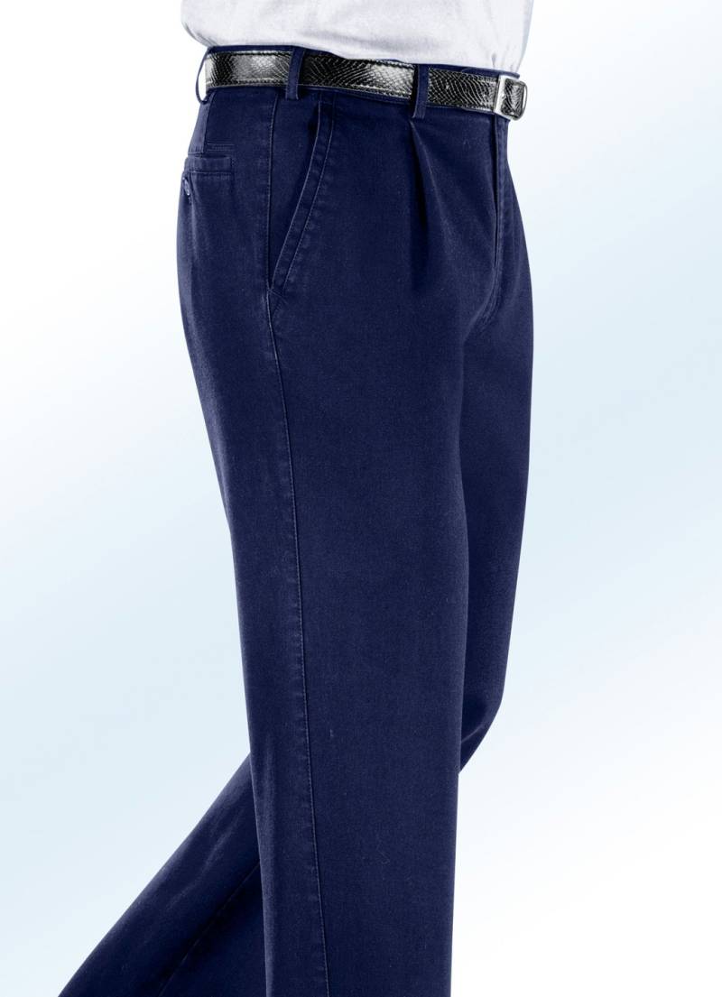 Bügelfreie Jeans mit Gürtel in 3 Farben, Darkblue, Größe 26 von BADER