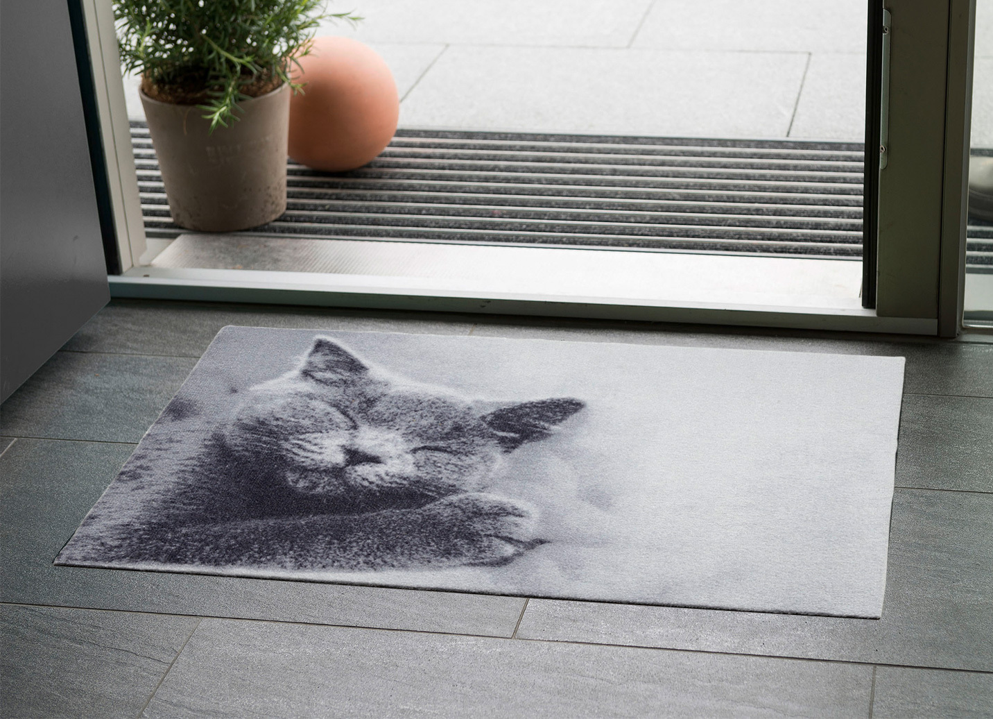 Fußmatte für Fußbodenheizung geeignet, Größe 103 (50x70 cm), Grau von BADER