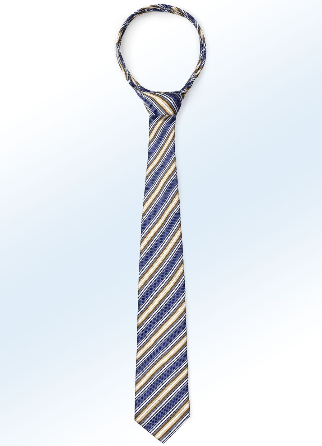 Gestreifte Krawatte in 5 Farben, Braun von BADER
