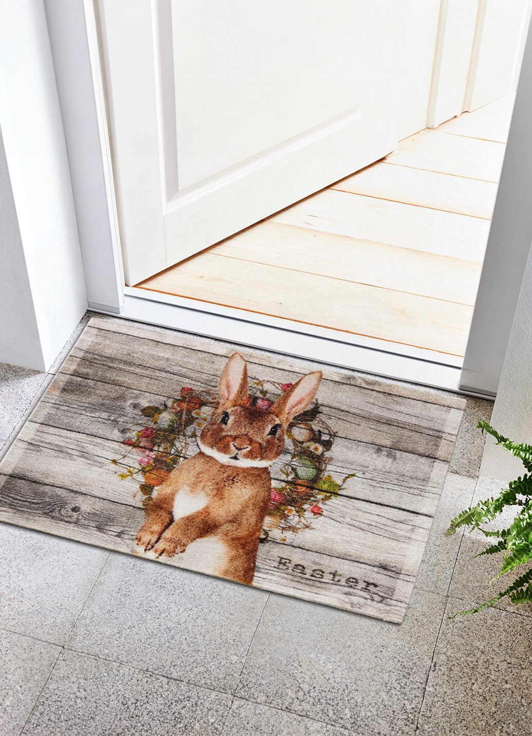 Hochwertige Fußmatte mit Osterhase, Bunt Hochwertige Fußmatte mit Osterhase, Bunt von BADER