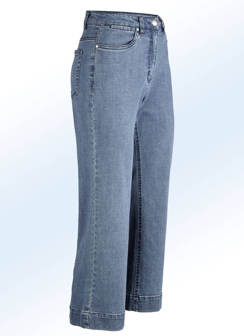 Jeans-Culotte in 5-Pocket-Form, Jeansblau, Größe 34 von BADER