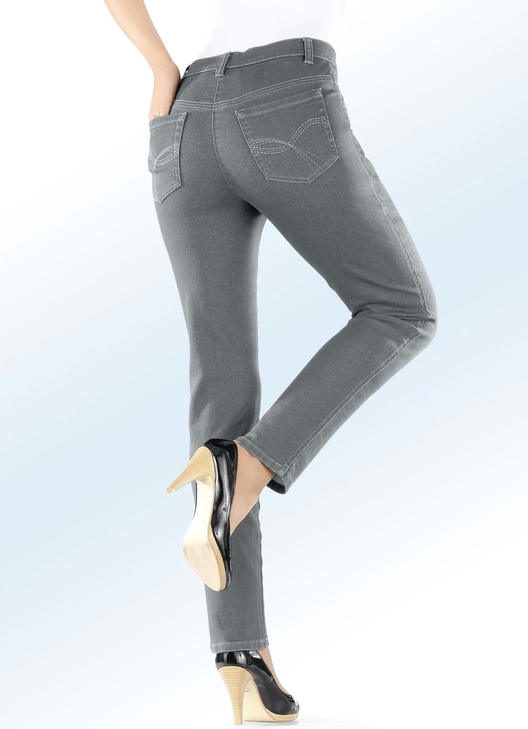 Power-Stretch-Jeans, Grau, Größe 46 von COSMA