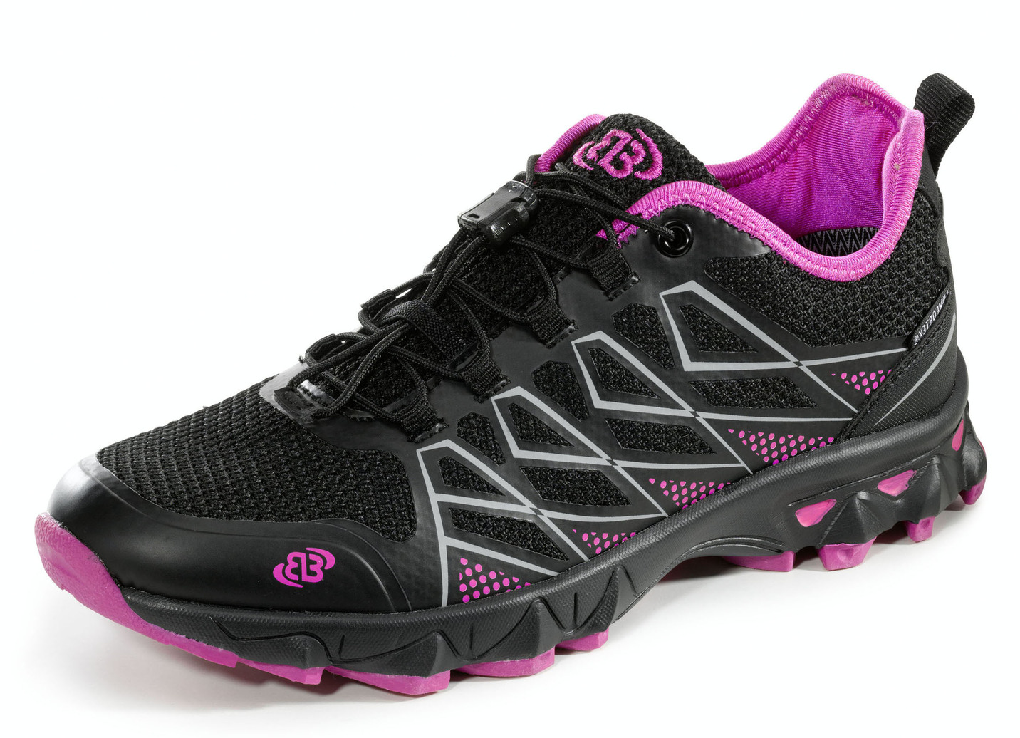 Sneaker mit Schnellschnürsystem, Schwarz-Pink, Größe 37 von BADER