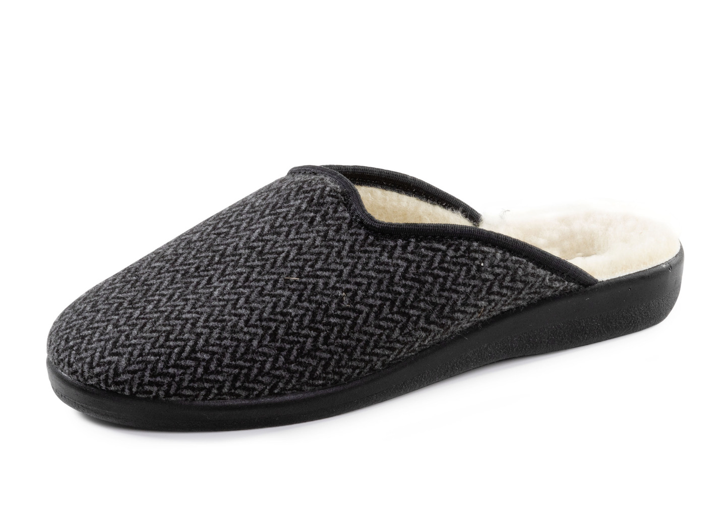 Textil-Pantoffel mit Warmfutter aus reiner Wolle, Anthrazit, Größe 40 Textil-Pantoffel mit Warmfutter aus reiner Wolle, Anthrazit, Größe 40 von BADER