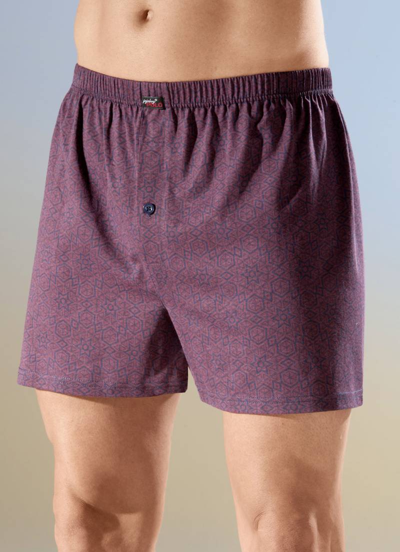 Viererpack Boxershorts mit knöpfbarem Eingriff, 2X Bordeaux-Marine, 2X Uni Marine, Größe 14 von BADER