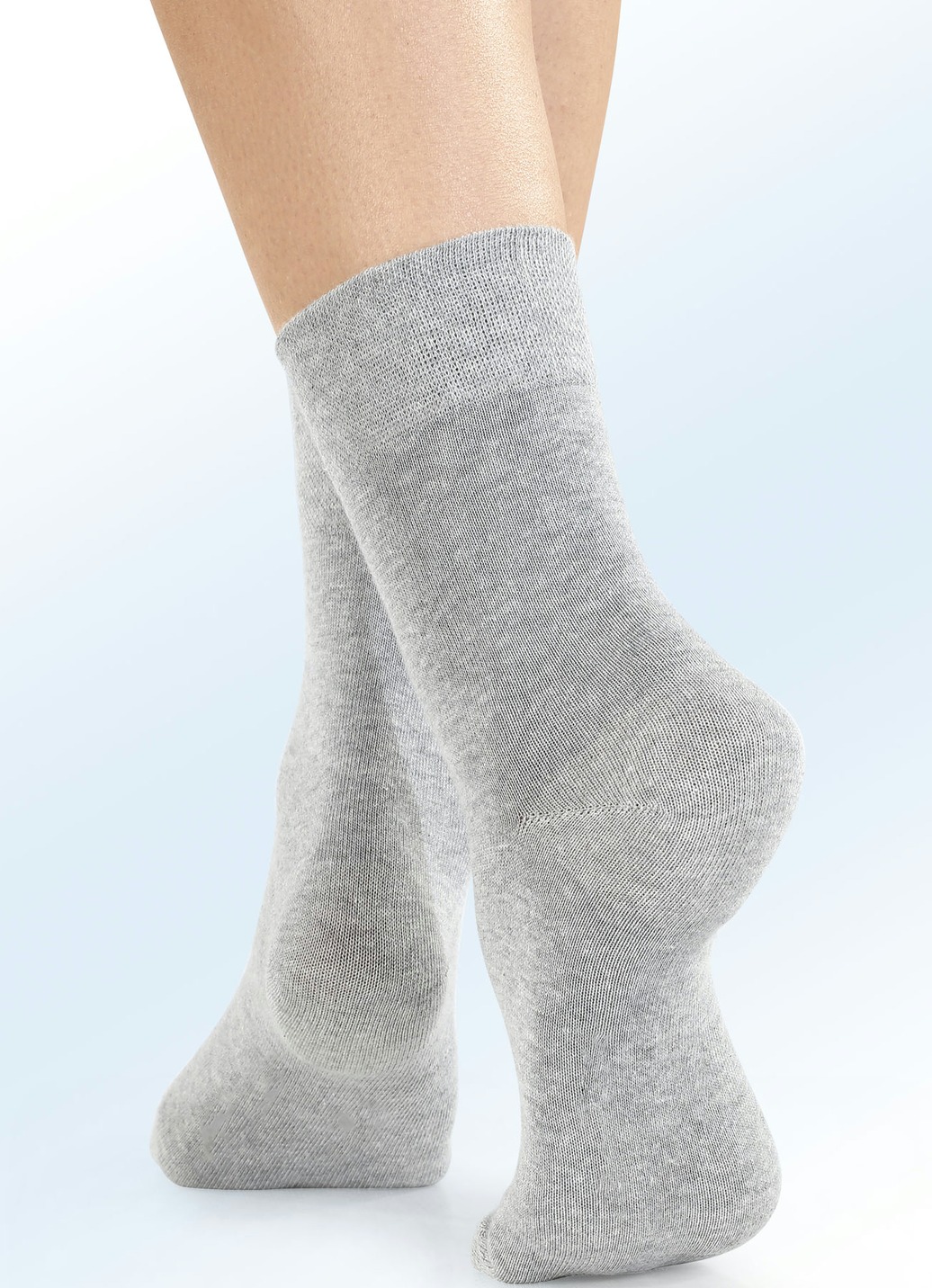 Viererpack Socken mit BIO-Baumwolle, 2X Silbergrau Meliert, 2X Anthrazit Meliert, Größe 1 (Schuhgr. 35-38) von BADER