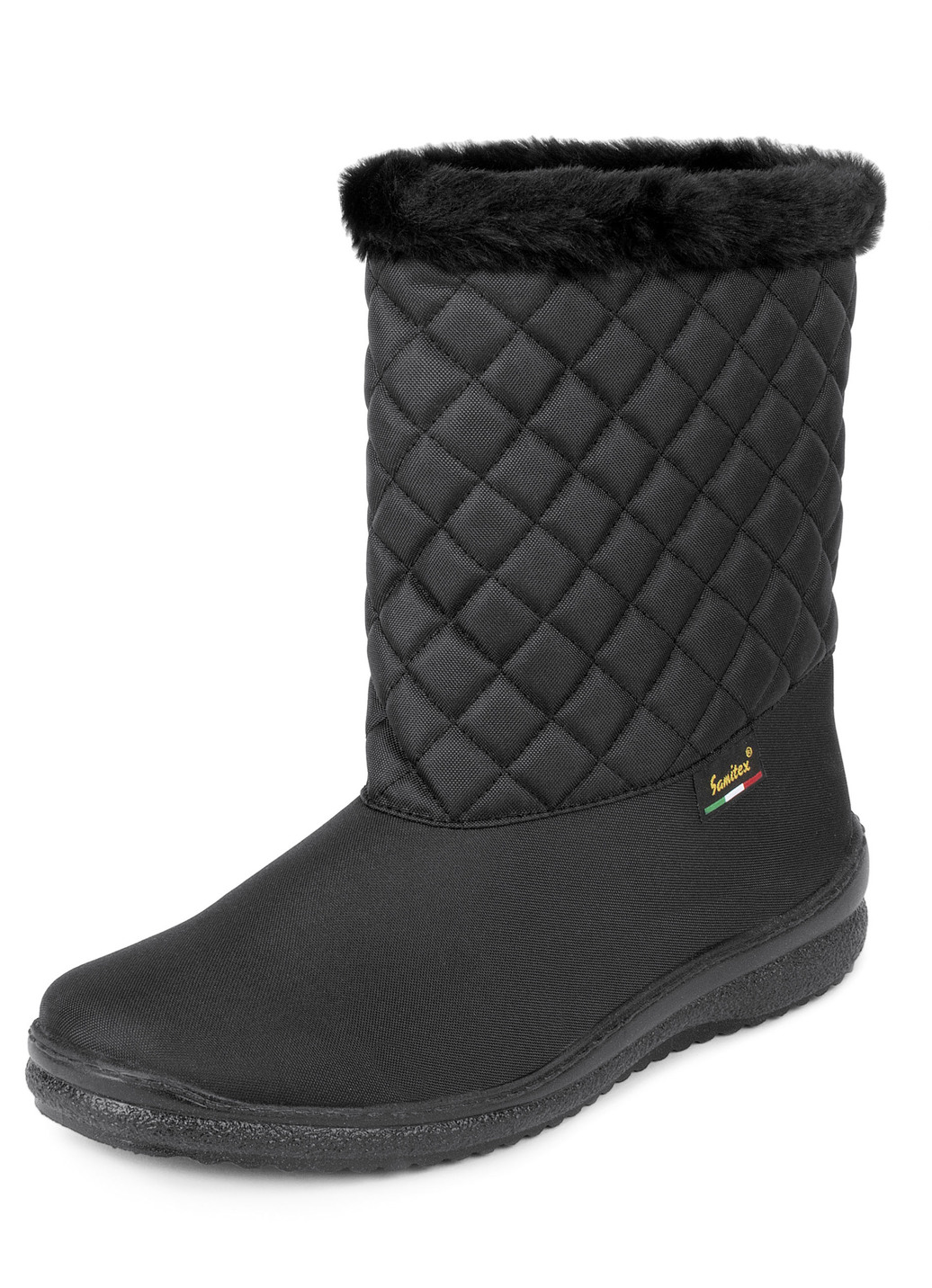 Winterstiefel mit Kunstpelzkragen, Schwarz, Größe 37 von BADER