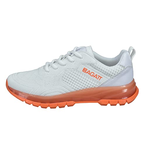 BAGATT Damen D31-A7D10 Sneaker, White/orange, 41 EU von BAGATT