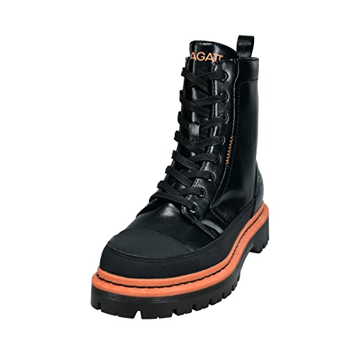 BAGATT Damen Big Boots, Black/orange, 37 EU von BAGATT