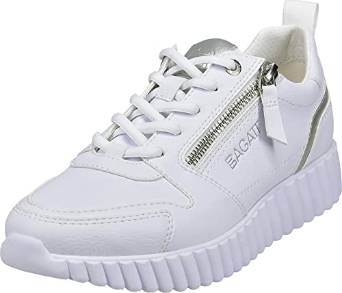BAGATT Damen D31-ADO02 Sneaker, White/Silver, 36 EU von BAGATT
