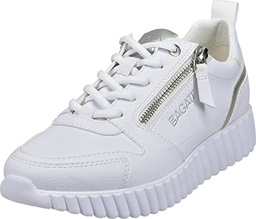 BAGATT Damen D31-ADO02 Sneaker, White/Silver, 38 EU von BAGATT