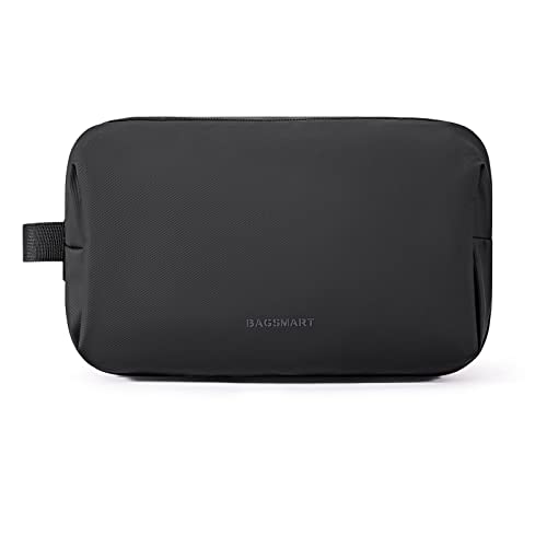 BAGSMART Kulturbeutel für Herren, Reise-Kulturbeutel, Dopp Kit, Wasserabweisender Rasierbeutel für Toilettenartikel, Zubehör (Schwarz) von bagsmart