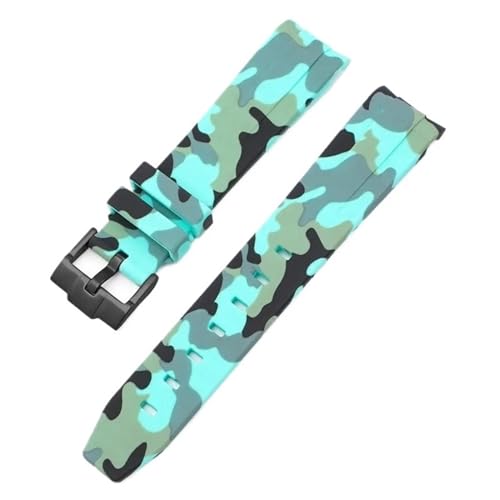 BAHDB Camouflage-Armband für Omega für Swatch MoonSwatch, gebogenes Ende, Silikon-Gummi-Armband, Herren- und Damen-Sportuhrenarmband, Zubehör, 20 mm (Color : Camo water duck02, Size : 20mm) von BAHDB