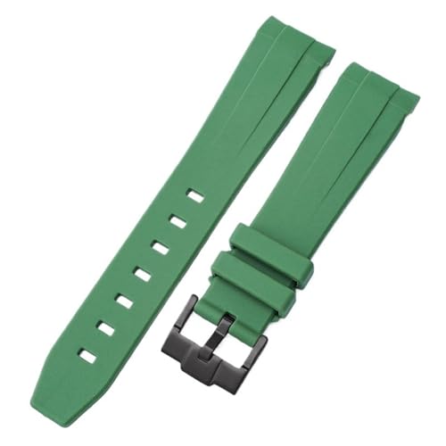 BAHDB Camouflage-Armband für Omega für Swatch MoonSwatch, gebogenes Ende, Silikon-Gummi-Armband, Herren- und Damen-Sportuhrenarmband, Zubehör, 20 mm (Color : Green02, Size : 20mm) von BAHDB