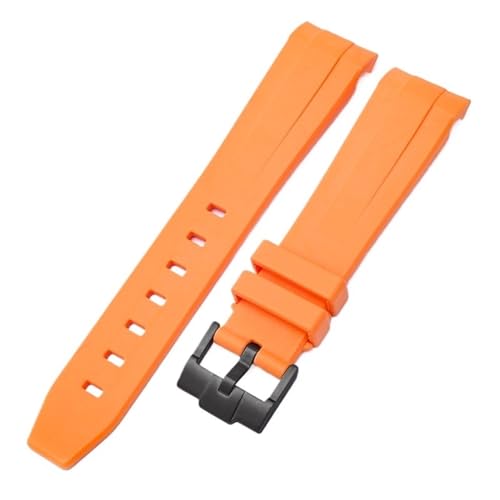 BAHDB Camouflage-Armband für Omega für Swatch MoonSwatch, gebogenes Ende, Silikon-Gummi-Armband, Herren- und Damen-Sportuhrenarmband, Zubehör, 20 mm (Color : Orange02, Size : 20mm) von BAHDB