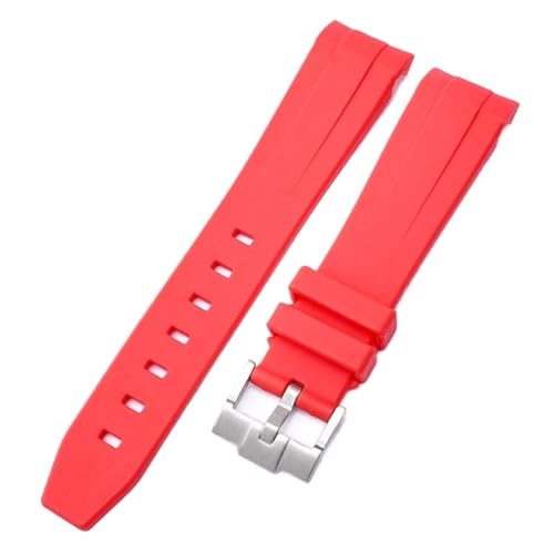 BAHDB Camouflage-Armband für Omega für Swatch MoonSwatch, gebogenes Ende, Silikon-Gummi-Armband, Herren- und Damen-Sportuhrenarmband, Zubehör, 20 mm (Color : Red01, Size : 20mm) von BAHDB