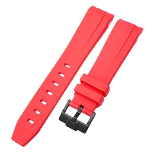 BAHDB Camouflage-Armband für Omega für Swatch MoonSwatch, gebogenes Ende, Silikon-Gummi-Armband, Herren- und Damen-Sportuhrenarmband, Zubehör, 20 mm (Color : Red02, Size : 20mm) von BAHDB