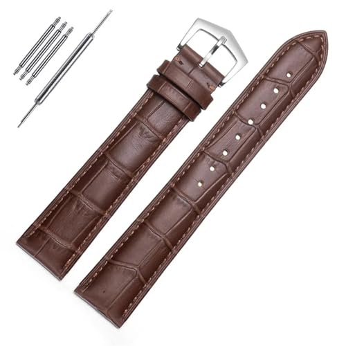 BAHDB Echtes Leder Uhrenarmband für PP Patek Philippe Grenade 5167Ax 20mm 21mm 22mm Armband Herren Damen Armband Kette (Color : Brown-silver-01, Size : 20mm) von BAHDB