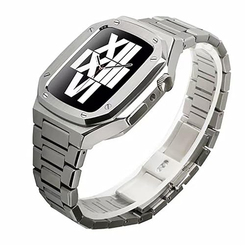 BAHDB Edelstahl-Uhrenarmband, für Apple Watch 45 mm, 44 mm, 41 mm, 9, 8, 7, 6, SE, 5, 4, 3, 2, 1, Serie, Ersatzarmband-Modifikationsset, For 44mm, Achat von BAHDB