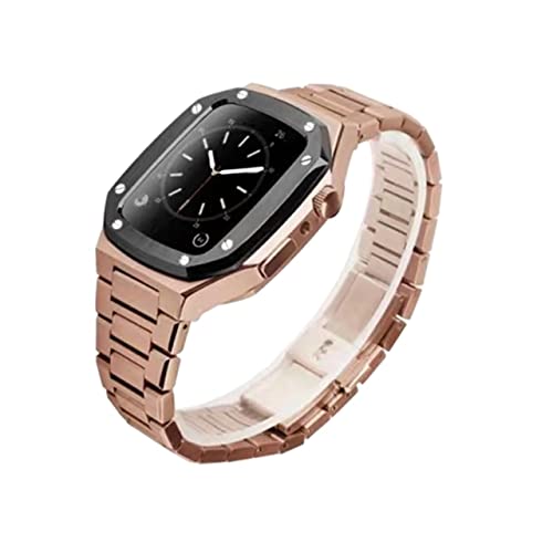 BAHDB Edelstahl-Uhrenarmband mit Metalllünette für Apple Watch 9, 8, 7, 6, 5, 4, SE, 3, 2, Serie, 44 mm, 45 mm, Ersatz-Metallarmband, Modifikationsset, 40 mm, Achat von BAHDB