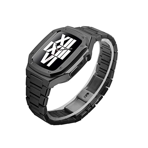 BAHDB Edelstahl-Uhrenarmband mit Metalllünette für Apple Watch 9, 8, 7, 6, 5, 4, SE, 3, 2, Serie, 44 mm, 45 mm, Ersatz-Metallarmband, Modifikationsset, 41 mm, Achat von BAHDB