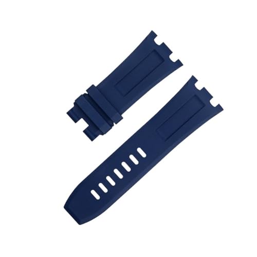 BAHDB Für Audemars und Piguet Gürtel 15710/15703 Not Qucik Release 28 mm Natur Fluor weiches FKM-Gummiarmband Zubehör Uhrenarmband (Color : Blue, Size : 28MM) von BAHDB