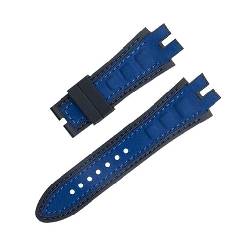 BAHDB Für EXCALIBUR Serie 28mm Nubukleder Gürtel Silikon Uhrenarmband Zubehör Passend für Roger Dubuis Armband(Color:Blue 2) von BAHDB