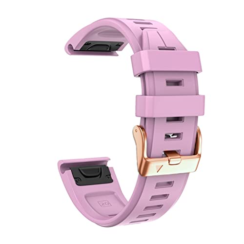 BAHDB Für Garmin Fenix ​​7S/5S Plus/6S/5S/Instinct 2S/D2, Quick-Fit-Armband aus weichem Silikon mit roségoldener Schnalle für Damen und Herren, atmungsaktives, wasserdichtes Armband-Zubehör (Color : von BAHDB