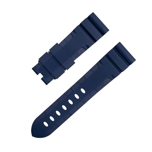 BAHDB Für PAM1392/0682 Serie Uhrenarmbänder 22mm 24mm Fluorkautschuk Weiches FKM Gummi Uhrenarmband 42/44mm Zifferblatt Für Panerai Strap Gürtel Zubehör (Color : Blue, Size : 24MM) von BAHDB