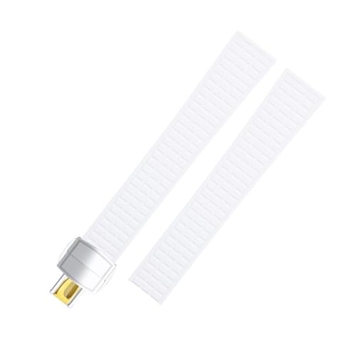 BAHDB Für Patek Strap Für Philippe Aquanaut 5067A-001 Gürtel Armband 19mm Weiche Fluororubber FKM Gummi Uhr Band Zubehör (Color : White 3, Size : 19MM) von BAHDB