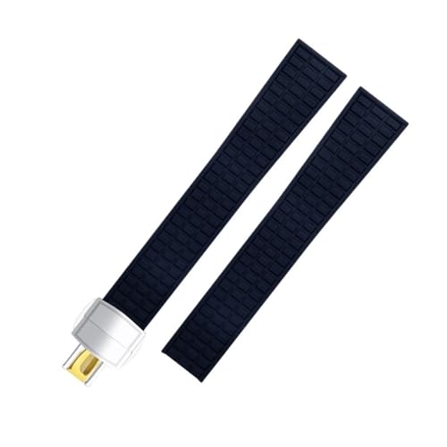 BAHDB Für Philippe Aquanaut 5067A-001 Gürtel Armband 19mm Weiche Fluorkautschuk FKM Gummi Uhrenarmband Zubehör Passend Für Patek Strap (Color : Dark Blue3, Size : 19MM) von BAHDB