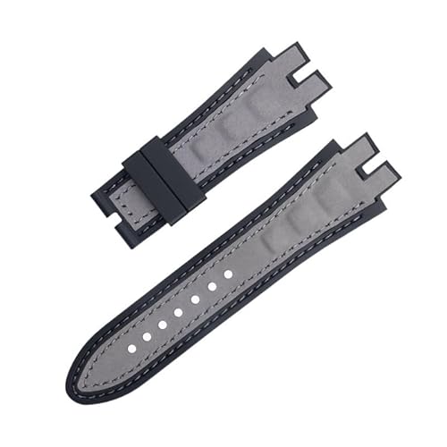 BAHDB Für den 28-mm-Nubukledergürtel der EXCALIBUR-Serie. Neues Silikon-Uhrenarmband-Zubehör, passend für Roger Dubuis-Armband (Color : Gray 2, Size : 28mm) von BAHDB