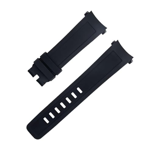 BAHDB Gebogenes Ende, 22 mm, Schnellverschluss-Uhrenarmband für IWC-Armband, Aquatimer-Familie, Fluorkautschuk-Armband, 2 Stile (Color : Black no Buckle 2) von BAHDB