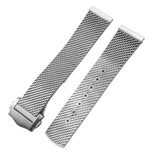 BAHDB Solide Titanlegierung 19mm 20mm Armband für Omega 007 Seamaster Diver 300 Uhrenarmband gewebte Metallarmbänder (Color : Silver, Size : 19mm) von BAHDB