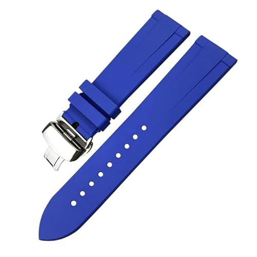 BAHDB Uhrenarmbänder aus Fluorkautschuk, passend für IWC Big Pilot-Uhren IW3777, Gummi-Silikon, 19 mm, 20 mm, 21 mm, 22 mm, weiche Tauchbänder (Color : Dark blue 2, Size : 20mm) von BAHDB