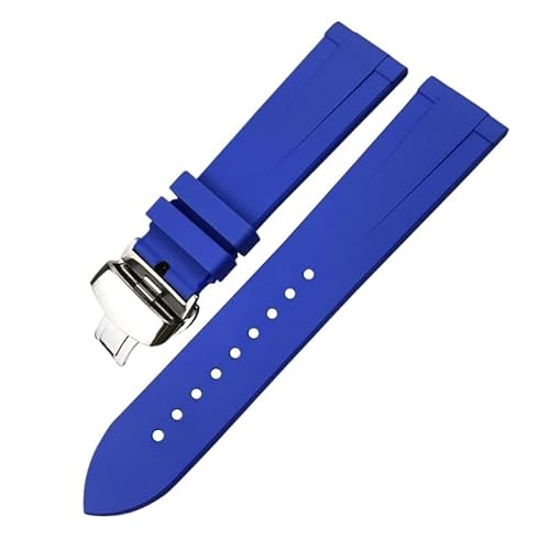 BAHDB Uhrenarmbänder aus Fluorkautschuk, passend für IWC Big Pilot-Uhren IW3777, Gummi-Silikon, 19 mm, 20 mm, 21 mm, 22 mm, weiche Tauchbänder (Color : Dark blue 2, Size : 22mm) von BAHDB