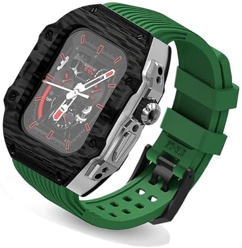 BAHDB Ultra 49 mm Fluorkautschuk-Uhrenarmband + Kohlefaser-Uhrengehäuse, Kohlefaser-Modifikationsset, für Apple Watch, Ersatzarmband, für iWatch 8, 7, 6, 5, 4, SE, 45 mm, 44 mm, 44mm, Achat von BAHDB