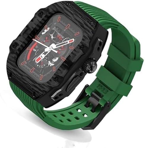 BAHDB Ultra 49 mm Fluorkautschuk-Uhrenarmband + Kohlefaser-Uhrengehäuse, Kohlefaser-Modifikationsset, für Apple Watch, Ersatzarmband, für iWatch 8, 7, 6, 5, 4, SE, 45 mm, 44 mm, 44mm, Achat von BAHDB