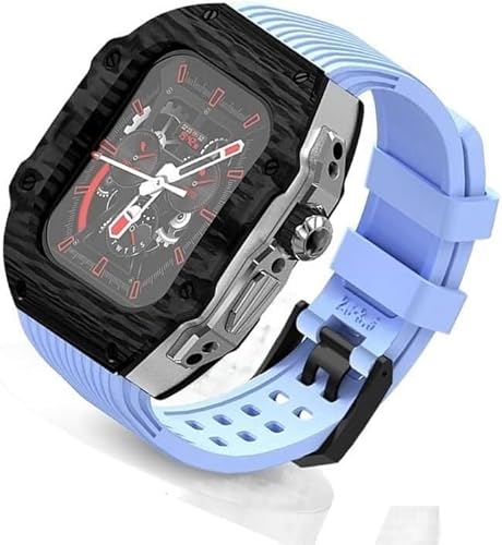 BAHDB Ultra 49 mm Fluorkautschuk-Uhrenarmband + Kohlefaser-Uhrengehäuse, Kohlefaser-Modifikationsset, für Apple Watch, Ersatzarmband, für iWatch 8, 7, 6, 5, 4, SE, 45 mm, 44 mm, 49 mm, Achat von BAHDB