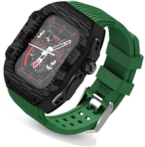 BAHDB Ultra 49 mm Fluorkautschuk-Uhrenarmband + Kohlefaser-Uhrengehäuse, Kohlefaser-Modifikationsset, für Apple Watch, Ersatzarmband, für iWatch 8, 7, 6, 5, 4, SE, 45 mm, 44 mm, 49 mm, Achat von BAHDB